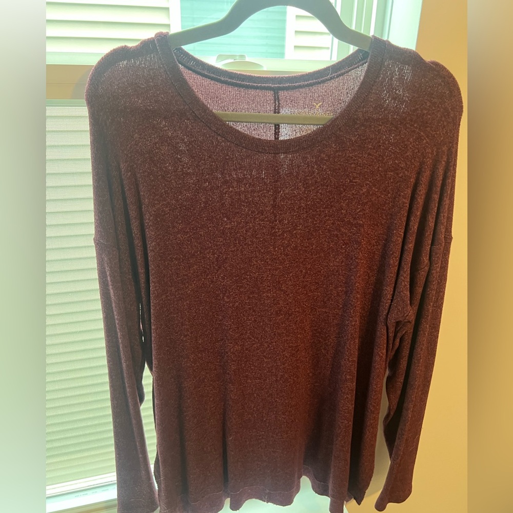 American Eagle Outfitters Maroon Long Sleeve Top
